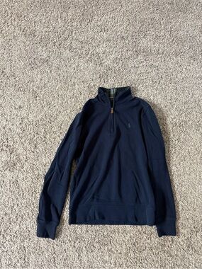 Polo by Ralph Lauren Navy Half-Zip Sweater with Green Pony